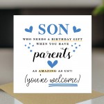 Birthday Card For Son Funny Son Card From Mum and Dad Hilarious 