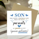 Birthday Card For Son Funny Son Card From Mum and Dad Hilarious 