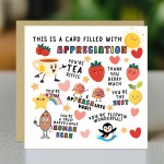 Card Of Appreciation Thank You Card For Teacher Assistant