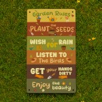 Novelty Garden Signs And Plaques For Outside Garden Rules Sign