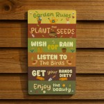 Novelty Garden Signs And Plaques For Outside Garden Rules Sign