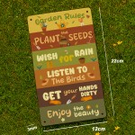 Novelty Garden Signs And Plaques For Outside Garden Rules Sign