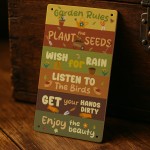Novelty Garden Signs And Plaques For Outside Garden Rules Sign