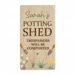 Personalised Potting Shed Sign For Garden Greenhouse Summerhouse