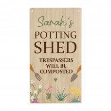 Personalised Potting Shed Sign For Garden Greenhouse Summerhouse