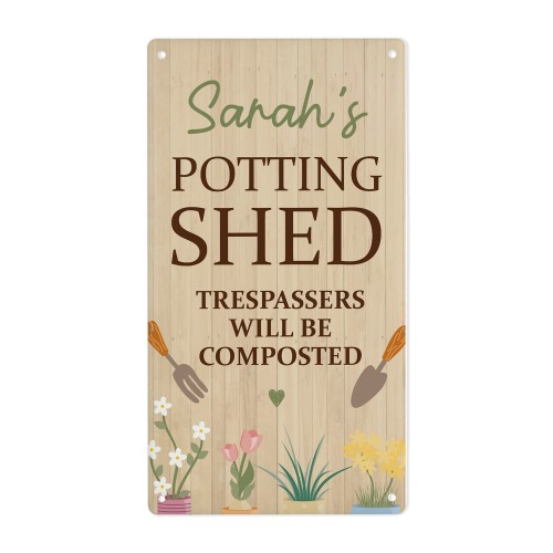 Personalised Potting Shed Sign For Garden Greenhouse Summerhouse