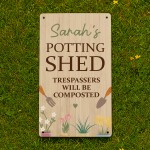 Personalised Potting Shed Sign For Garden Greenhouse Summerhouse
