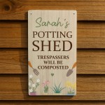 Personalised Potting Shed Sign For Garden Greenhouse Summerhouse