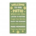 Welcome To Our Patio Hanging Wall Door Sign Outdoor Signs