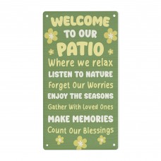 Welcome To Our Patio Hanging Wall Door Sign Outdoor Signs