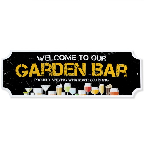Welcome To Our Garden Bar Sign For Home Bar Man Cave Garage