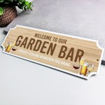 Garden Bar Sign For Home Bar Welcome Sign Man Cave Garage Funny 