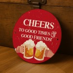 Funny Bar Signs For Outside Round Wall Plaque CHEERS Bar Sign