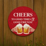 Funny Bar Signs For Outside Round Wall Plaque CHEERS Bar Sign