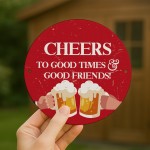 Funny Bar Signs For Outside Round Wall Plaque CHEERS Bar Sign