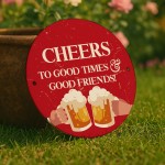 Funny Bar Signs For Outside Round Wall Plaque CHEERS Bar Sign
