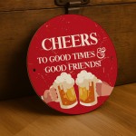 Funny Bar Signs For Outside Round Wall Plaque CHEERS Bar Sign