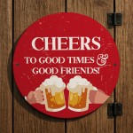 Funny Bar Signs For Outside Round Wall Plaque CHEERS Bar Sign