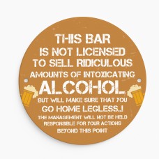 Funny Bar Sign For Outside Round Wall Plaque Bar Sign For Garden