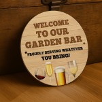 Bar Signs For Home Bar Round Wall Plaque Bar Sign Garden Shed