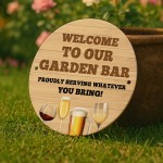 Bar Signs For Home Bar Round Wall Plaque Bar Sign Garden Shed