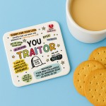 Funny Gift For Colleague You Traitor Coaster New Job Gifts