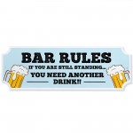 Funny Acrlic Bar Sign For Home Bar Outside BAR RULES Sign 