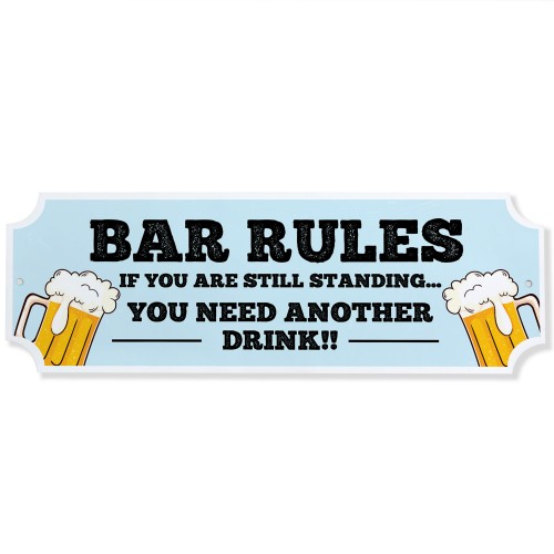 Funny Acrlic Bar Sign For Home Bar Outside BAR RULES Sign 