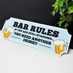 Funny Acrlic Bar Sign For Home Bar Outside BAR RULES Sign 