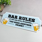 Funny Acrlic Bar Sign For Home Bar Outside BAR RULES Sign 