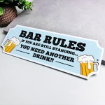 Funny Acrlic Bar Sign For Home Bar Outside BAR RULES Sign 