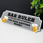 Funny Bar Sign For Home Bar Outside BAR RULES Sign
