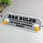 Funny Bar Sign For Home Bar Outside BAR RULES Sign