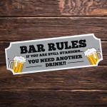Funny Bar Sign For Home Bar Outside BAR RULES Sign