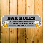 Funny Bar Sign For Home Bar Outside BAR RULES Sign