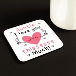 Auntie Coaster I Love You This Much Auntie Gift For Birthday