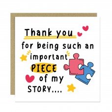 Thank You Important Piece Of My Story Card For Teacher Assistant