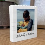Personalised Best Daddy Brick Photo Block Gift for Daddy