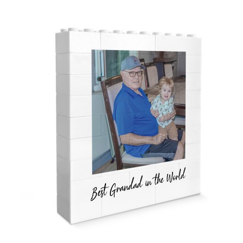 Personalised Best Grandad Brick Photo Block Gift for Grandad Bui