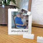 Personalised Best Grandad Brick Photo Block Gift for Grandad Bui