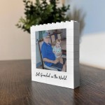 Personalised Best Grandad Brick Photo Block Gift for Grandad Bui
