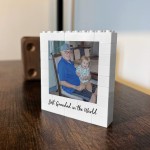 Personalised Best Grandad Brick Photo Block Gift for Grandad Bui