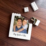 Personalised Uncle & Me Brick Photo Block Gift for Uncle