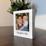Personalised Uncle & Me Brick Photo Block Gift for Uncle