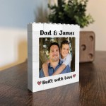 Personalised Fathers Day Photo Block Thank You Gift for Dad