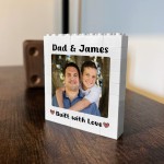 Personalised Fathers Day Photo Block Thank You Gift for Dad