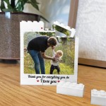 Personalised Brick Photo Block Thank You Gift for Dad