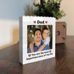 Personalised Brick Photo Block Thank You Gift for Dad Important