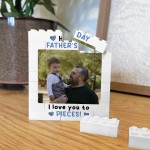 Personalised Photo Block Happy Fathers Day Gift For Daddy Dad