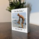 Personalised Fathers Day Photo Block Fathers Day Gift Love You